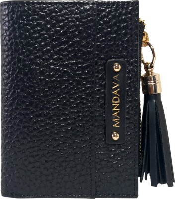 MANDAVA Women Casual, Evening/Party, Formal, Travel, Trendy Black Artificial Leather Wallet(4 Card Slots)