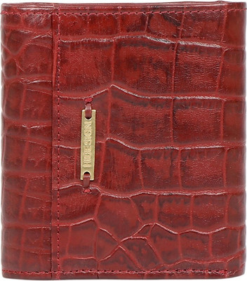 HIDESIGN Women Casual Red Genuine Leather Wallet(4 Card Slots)