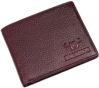 black bison Men Casual Multicolor Genuine Leather Wallet(6 Card Slots)