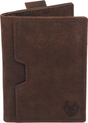 Spirra Men & Women Evening/Party, Travel, Trendy Brown Genuine Leather Card Holder(6 Card Slots)