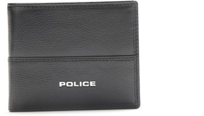 POLICE Men Formal Black Genuine Leather Wallet(4 Card Slots)