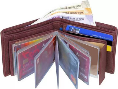 WALLETIN Men Brown Artificial Leather Wallet(9 Card Slots)