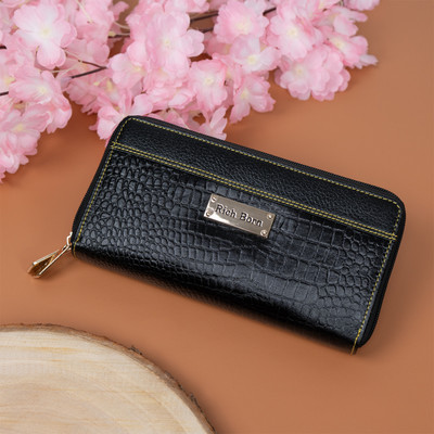 Rich Born Women Trendy Black Genuine Leather Wallet