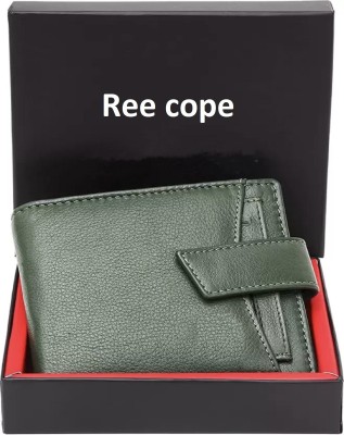 ree cope Men Formal, Trendy Green Genuine Leather Wallet(9 Card Slots)