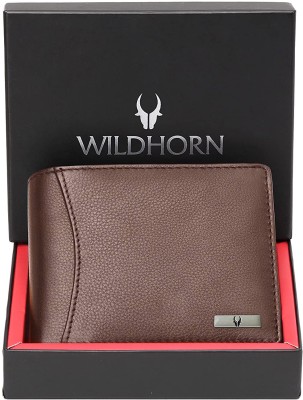 WILDHORN Men Casual Brown Genuine Leather Wallet(9 Card Slots)