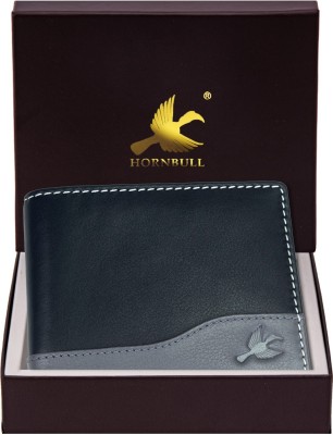 HORNBULL Men Casual Grey, Black Genuine Leather Wallet(8 Card Slots)