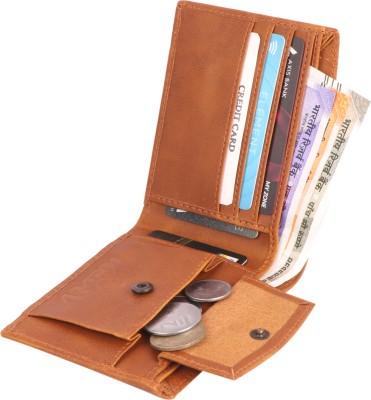 Keviv Men Casual, Formal, Travel Tan Genuine Leather Wallet(10 Card Slots)