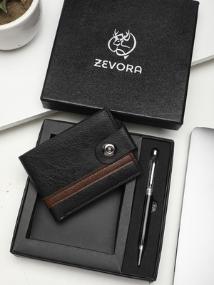 ZEVORA Men Casual, Formal Black Genuine Leather Wallet(3 Card Slots)
