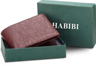 HABIBI Men Casual Brown Genuine Leather Wallet(14 Card Slots)