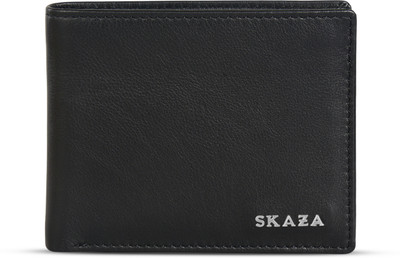 SKAZA Men Formal Black Genuine Leather Wallet(9 Card Slots)