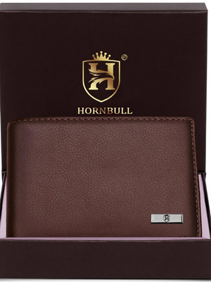 HORNBULL Men Casual Brown Genuine Leather Wallet(4 Card Slots)