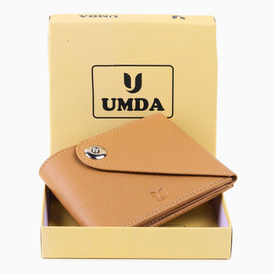 Umda Men Casual, Trendy Beige Artificial Leather Wallet(6 Card Slots)