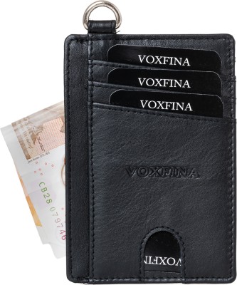 VOXFINA Men & Women Casual, Evening/Party, Formal, Travel, Trendy Black Genuine Leather Card Holder(5 Card Slots)