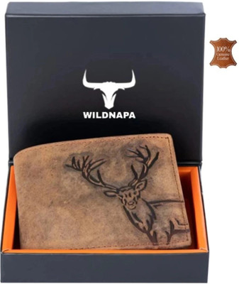 WILD NAPA Men Brown Genuine Leather Wallet(8 Card Slots)