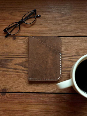Havkystan Men & Women Brown Genuine Leather Card Holder(2 Card Slots)