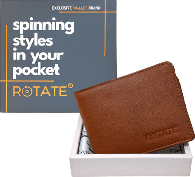 ROTATE Men Casual, Formal, Evening/Party Tan Artificial Leather Wallet(6 Card Slots)