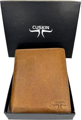 cuskin Men Casual, Ethnic, Evening/Party, Formal Tan Genuine Leather Wallet(10 Card Slots)