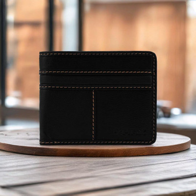 HRX by Hrithik Roshan Men Casual Black Genuine Leather Wallet(8 Card Slots)
