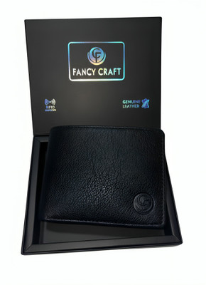 Walletmall Men Casual, Ethnic, Evening/Party, Formal, Travel, Trendy Black Genuine Leather Wallet(8 Card Slots)