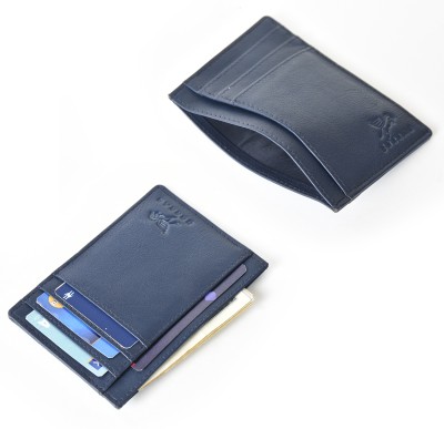 burraq Men Formal, Casual, Travel Blue Genuine Leather Card Holder(5 Card Slots)