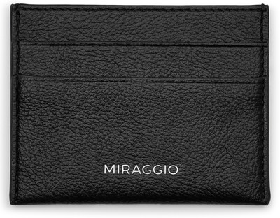 Miraggio Men & Women Casual Black Artificial Leather Card Holder(4 Card Slots)