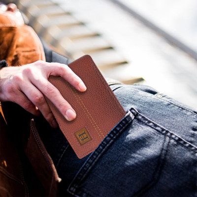 HIROSHI Men Casual, Formal Tan Genuine Leather Wallet(4 Card Slots)