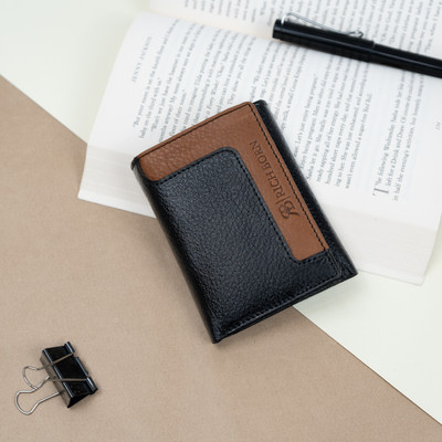 Rich Born Men Formal Black Genuine Leather Wallet(10 Card Slots)
