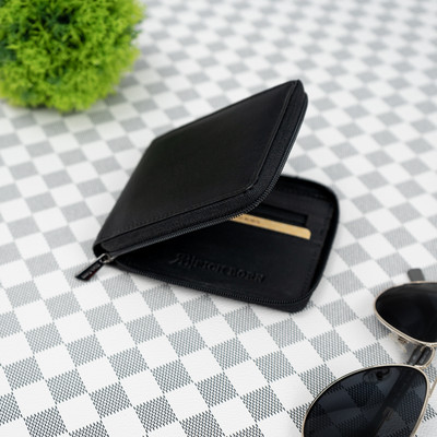 Rich Born Men Travel Black Genuine Leather Wallet(7 Card Slots)