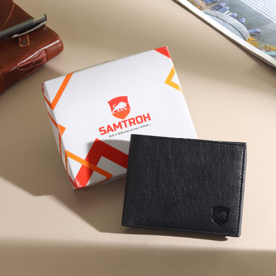 SAMTROH Men Black Artificial Leather Wallet(5 Card Slots)