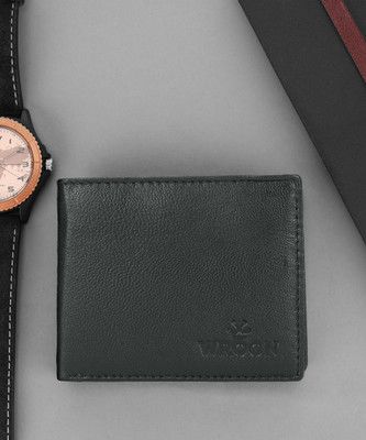 WROGN Men Casual Green Genuine Leather Wallet(4 Card Slots)
