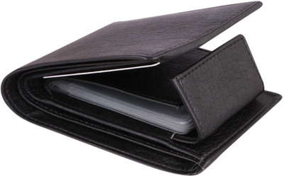 TnW Men Black Artificial Leather Wallet(10 Card Slots)