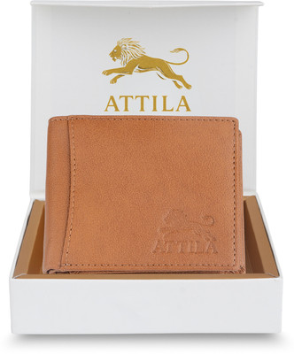 Attila Men Casual Tan Genuine Leather Wallet(6 Card Slots)