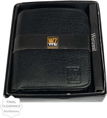 WENZEST Men Black Artificial Leather Wallet(7 Card Slots)