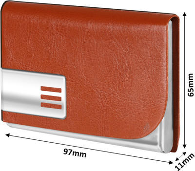 PARTH ENTERPRISE Men & Women Casual Tan Artificial Leather Card Holder(10 Card Slots)