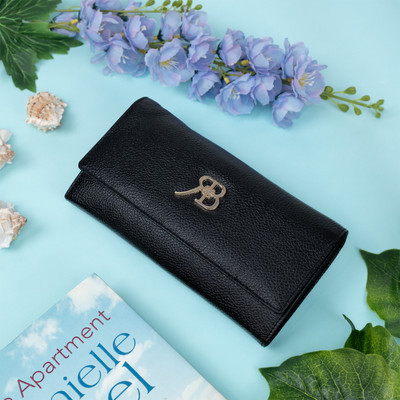 Rich Born Women Trendy Black Genuine Leather Wallet