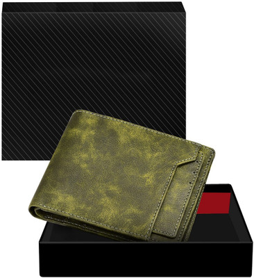 KAVRIXA Men Casual, Evening/Party, Formal Green Artificial Leather Wallet(7 Card Slots)