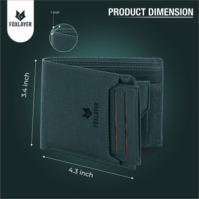 Foxlayer Men Casual, Ethnic, Evening/Party, Trendy, Formal Green Artificial Leather Wallet(8 Card Slots)