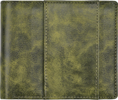 Karma Focus Men Green Genuine Leather Wallet(5 Card Slots)