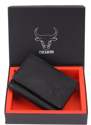 oxskin Men Formal Black Genuine Leather Wallet(8 Card Slots)