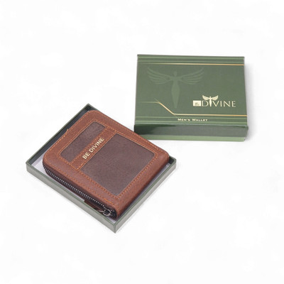 BE DIVINE Men Casual, Formal, Trendy Tan Artificial Leather Wallet(6 Card Slots)