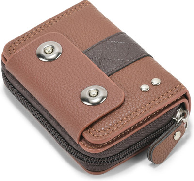 BE DIVINE Men & Women Casual Tan Artificial Leather Card Holder(15 Card Slots)