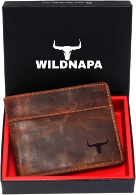 WILD NAPA Men Casual Brown Genuine Leather Wallet(8 Card Slots)