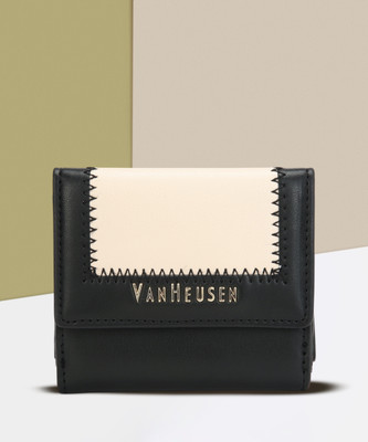 VAN HEUSEN Women Black Genuine Leather Wallet(3 Card Slots)