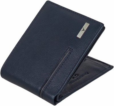 napa hide Men Blue Genuine Leather Wallet(8 Card Slots)