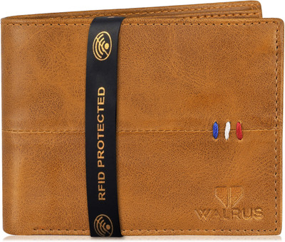 Walrus Men Beige Artificial Leather Wallet(6 Card Slots)