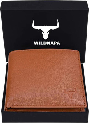WILD NAPA Men Tan Genuine Leather Wallet(8 Card Slots)