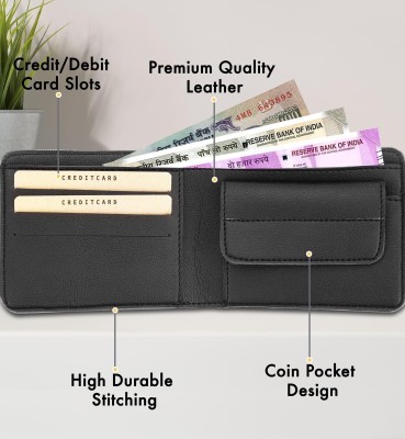Westview Men Black Artificial Leather Wallet(3 Card Slots)
