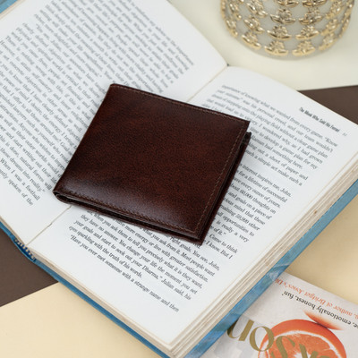 Rich Born Men Formal Brown Genuine Leather Wallet(8 Card Slots)