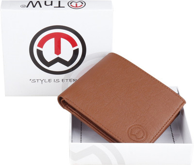 TnW Men Tan Artificial Leather Wallet(10 Card Slots)