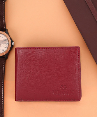 WROGN Men Casual Red Genuine Leather Wallet(4 Card Slots)